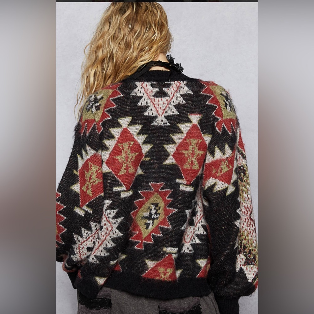 POL CARDIGAN SWEATERS Black Multi & Olive Multi - 2 COLORS IN THE LISTING - Picture 5 of 12
